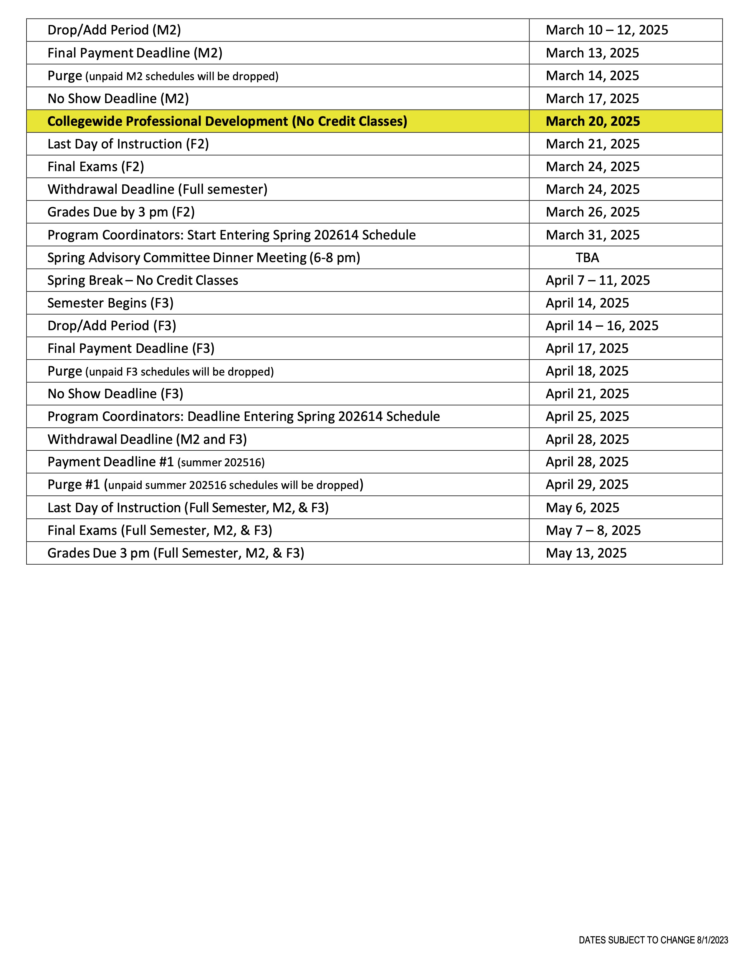 Spring 24 calendar